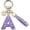 Purple, variant on Pink Blue White Initial Letter Keychain for Women Girls, Bling Sparkly Rhinestone Key Ring, Cute Car Key Backpack Purse Accessories