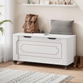 thumbnail image 1 of AKDSteel Storage Chest, 39.4" Wooden Storage Bench With 4 Wheels, 2 Safety Hinges, And Rounded Corners For Entryway Or Bedroom, 1 of 9