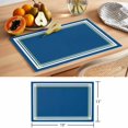 thumbnail image 6 of Navy Blue Line Placemats Set of 6 Farmhouse Simple Blue Striped Place Mats Indoor Wipeable Table Mats Washable Cloth Dining Table Placemats for Kitchen Holiday Party Home Decor 13x19 Inch, 6 of 9