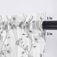thumbnail image 5 of Grey Spring Floral Valance Curtains for Kitchen/Living Room/Bathroom/Bedroom Window, Rod Pocket Small Topper Half Short Window Curtains Voile Sheer Scarf, Elegant Watercolor Summer Botanical 60"x18", 5 of 8