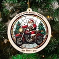 thumbnail image 3 of Biker Santa Claus Stained Glass Suncatcher Ornament – Ornament Gift for Family, Friends, Men & Women, Christmas 2025 Keepsake, 3 of 6