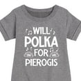 thumbnail image 3 of Instant Message - Dyngus Day - Will Polka for Pierogis - Polish Holiday Celebration - Toddler & Youth Girls Fleece Dress, 3 of 6