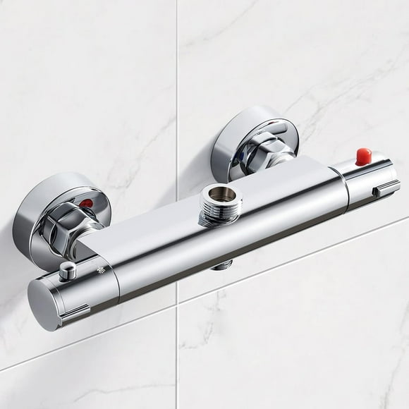 Luxury Thermostatic Shower Column, Solid Brass Construction for Durability and Safety, Ensuring Stable Water Temperature with Anti-scald Feature
