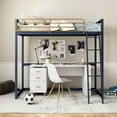 thumbnail image 3 of Furniture of America Two-Tone Kids Metal Twin Loft Bed with Guardrails, Blue and Gold, 3 of 10