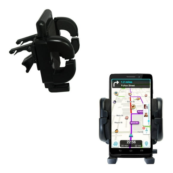 Gomadic Air Vent Clip Based Cradle Holder Car / Auto Mount suitable for the Motorola Moto Maxx - Lifetime Warranty
