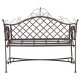 thumbnail image 5 of SAFAVIEH Abner Outdoor Patio Wrought Iron Garden Bench, Rustic Brown, 5 of 11