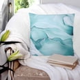 thumbnail image 3 of Turquoise Marble 26x26 Pillow Covers Set of 2, Modern Abstract Art Texture Watercolor Throw Pillow Covers Decorative Couch Cushion Case, Microfiber Square Pillowcases for Bedroom Car Living Room, 3 of 7