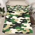thumbnail image 2 of jejeloiu Farmhouse Rustic Camo Queen Sheet Sets,Green Beige Camouflage Bed Set For Men Women 4 Pieces, 2 of 7