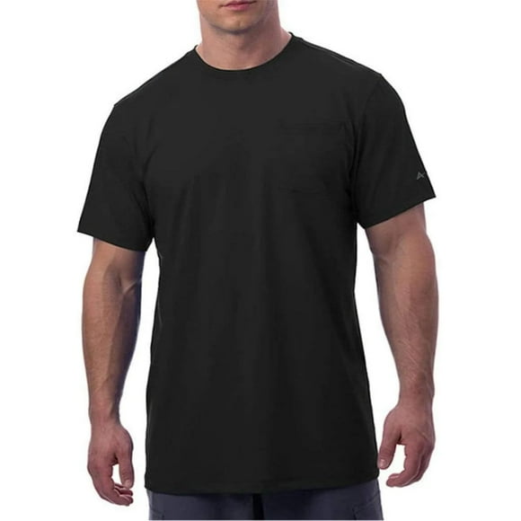 Arctic Cool T-Shirt à Col Rond pour Homme à Refroidissement Instantané avec Poche, Vêtement de Travail, Évacuation de l'Humidité, Protection Solaire UPF 50+, Manches Courtes / T-Shirt Léger et Respirant pour le Travail, Noir Frais, TTTG