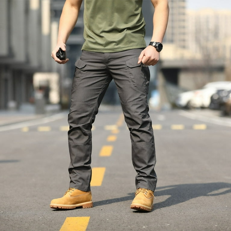 Mens Cargo Pants Cotton Lightweight Cotton Open Bottom