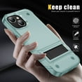 thumbnail image 4 of Dteck for iPhone 14 Case with Kickstand, Military Grade Drop Protection Durable Touch Hard Shockproof TPU Bumper Rugged Case Cover for iPhone 14 6.1 Inch, Mint, 4 of 7