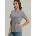 thumbnail image 6 of Womens Short Sleeve Basic Shirts Crewneck Tees Loose Fit Fashion Tops Casual Summer Clothes, 6 of 6