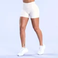 thumbnail image 4 of Una pieza de tres cintura plisada de tiro bajo fitness sin costuras pantalones cortos de tres partes pantalones cortos de yoga pantalones cortos de gimnasio legg deportivo de fitness para mujer, 4 of 6