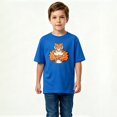 thumbnail image 2 of Boys Graphic T-Shirt Strong Tiger Mascot Sports Gym Bodybuilder Kids Tees 100% Cotton Tops Ages 4-13Y, 2 of 4