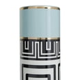 thumbnail image 5 of DecMode 18" Teal Ceramic Vase with Greek Knot Pattern, 5 of 8