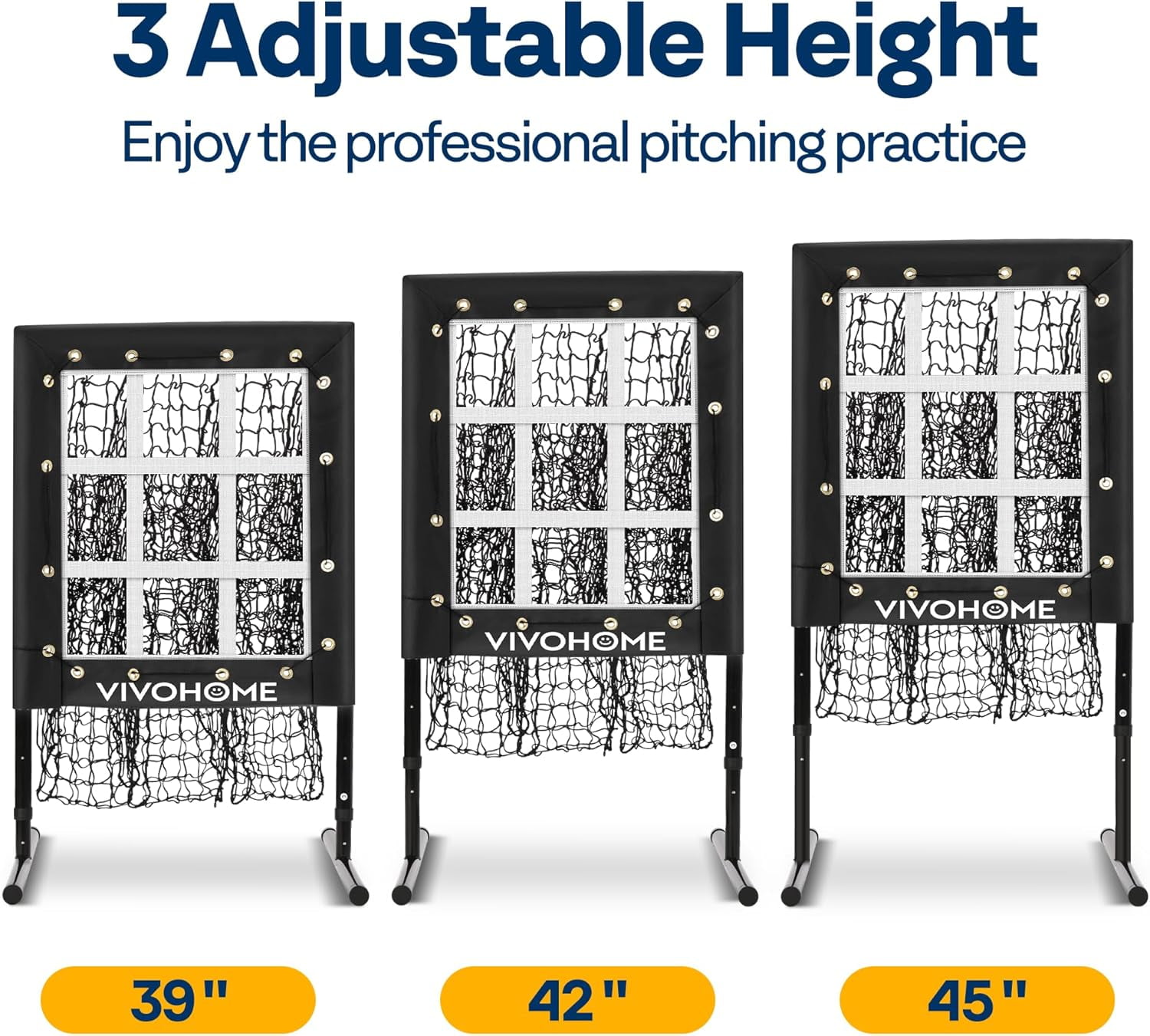 SPECSTAR 9 Hole Baseball Softball Pitching Net, 9 Pocket Hitting Practice Net, 22"x18" Pitching Area with 3 Level Adjustable Height