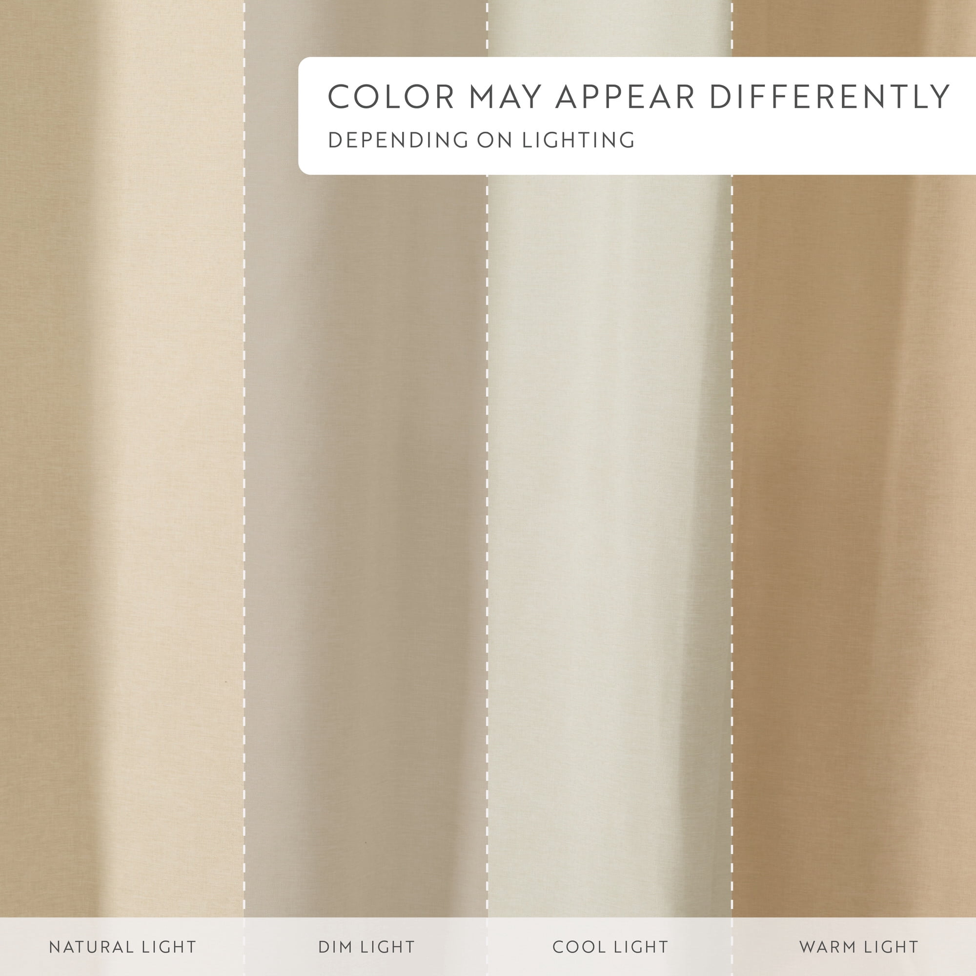 Linen-Look Polyester Shower Curtain in Essential Colors