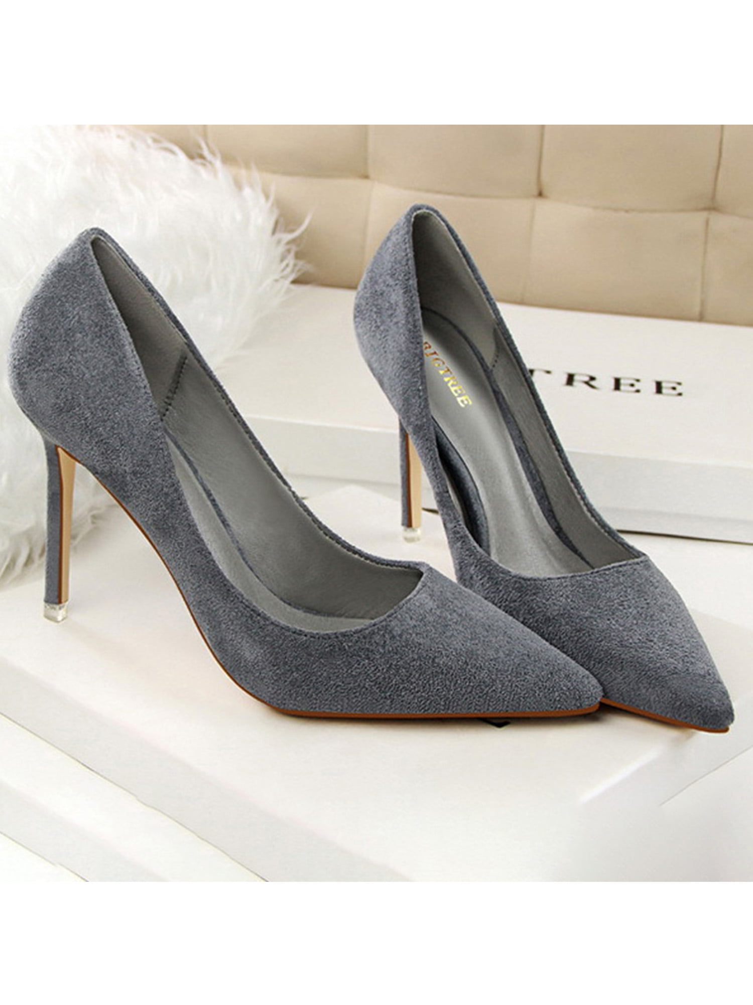 Buy I'M OVER YOU GREY PUMPS for Women Online in India