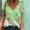 Vert, variante sur Débardeurs d'Été Grande Taille pour Femmes Mode Femme Pivoine Imprimé Manches Courtes Col en V Haut Blouses T-Shirt Col en V Femmes en Liquidation