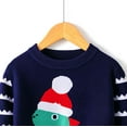 thumbnail image 3 of SonxaHe Toddler Boy's Christmas Sweaters Dinosaur Print Long Sleeved Knit Top Kids Fleece Lined Warm Holiday Winter Sweater Blue,Sized 2-3, 3 of 3