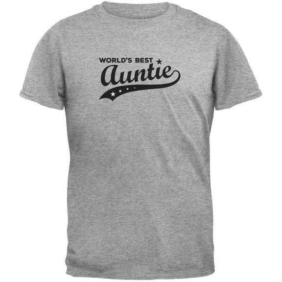 World's Best Auntie Heather Grey Adult T-Shirt - Large