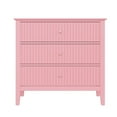 thumbnail image 2 of Cozy Home Pink 3 Drawer Dresser, Painted Tall Wood Nightstand with Storage, for Bedroom Hallway Living Room Entryway Office, 2 of 8