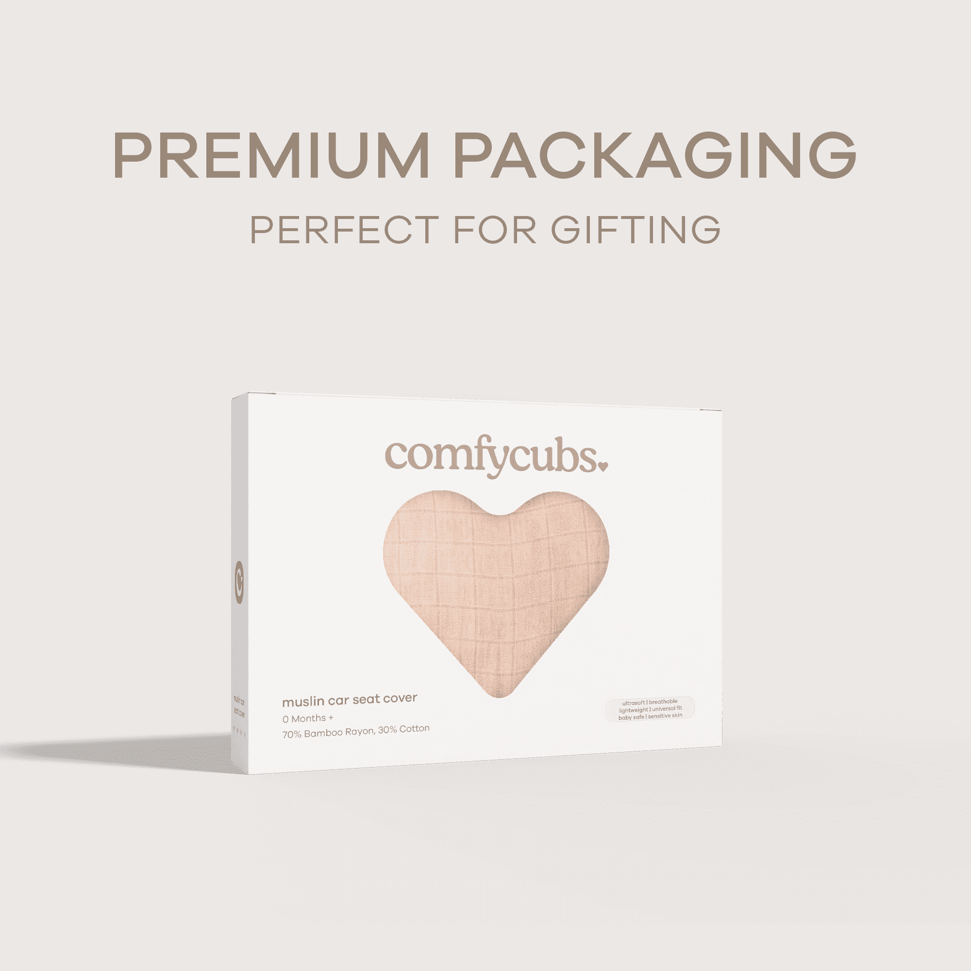 Comfy Cubs Baby Car Seat Cover - Soft, Breathable & Lightweight Large Car Seat Canopy, Blush
