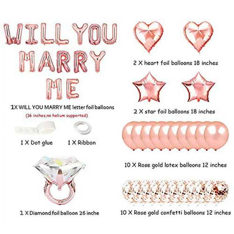 Rose Gold Will You Marry Me Decorations Marry Me Balloons