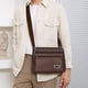 thumbnail image 5 of Textured Leather Crossbody Shoulder Bag | Adjustable Strap | Spacious Lightweight Handbag | Multiple Compartments | 24x19x8cm | Black Brown Coffee | PU Material | 1pc, 5 of 6