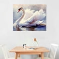 thumbnail image 2 of ARISTURING Swan Canvas Wall Art Antique Swan Picture Watercolor Swan Painting Pink Swan Poster for Living Room Decor Moody Vintage Swan Print Pink Animal Bathroom Wall Art  20x16in, 2 of 6