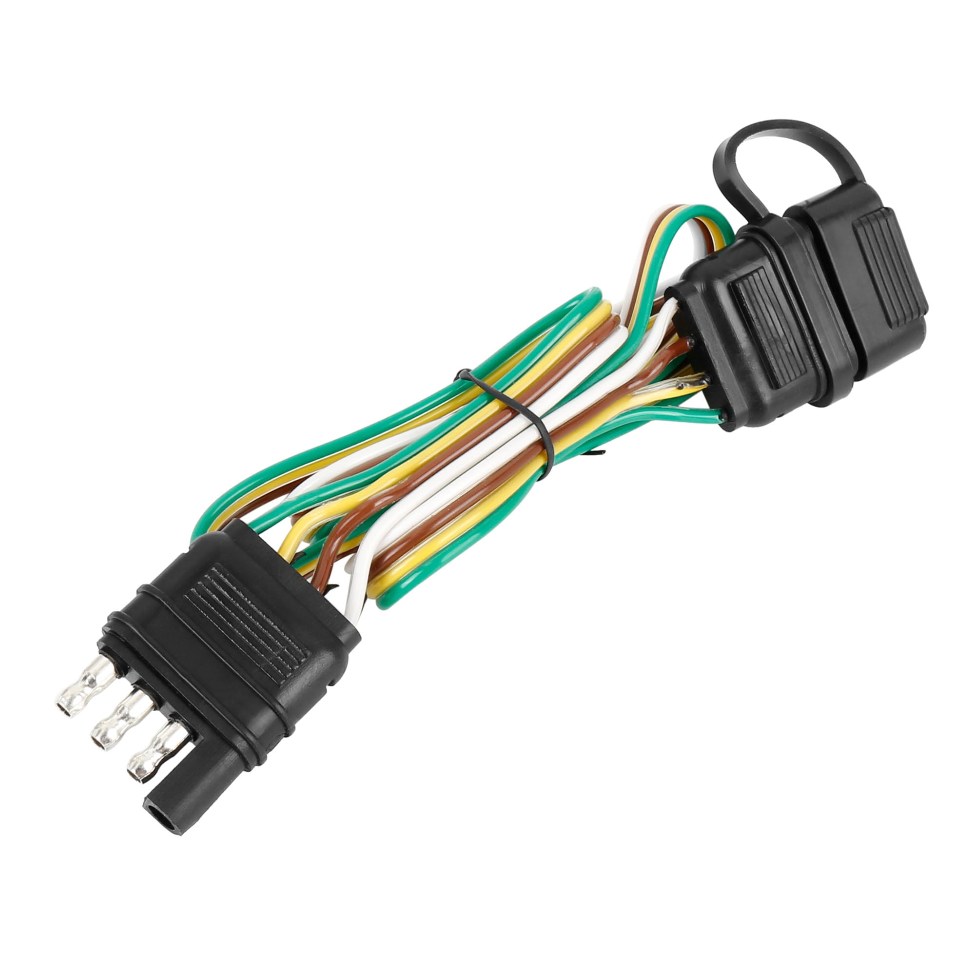 Autoly 4-Way Flat Trailer Wire Plug Connector with 9 Inches Cable Length Universal Wiring Connector 