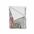thumbnail image 2 of Butterfly Soft Flannel Fleece Throw Blanket, Cartoon Baby in Bear Hat and Teddy Bear with Butterflies Best Friends Print, Cozy Plush for Indoor and Outdoor Use, 50" x 60", Multicolor, by Ambesonne, 2 of 6