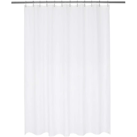 Nylon Hotel Shower Curtain or Liner, Machine Washable, Water Resistant, White, 72 x 72 inches