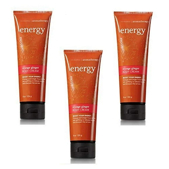 Bath & Body Works Aromathérapie Énergie, Crème pour le Corps au Gingembre Orange 8 oz. - Lot de 3
