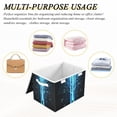 thumbnail image 6 of Yayeee Collapsible Cube Storage Bin with Lid Fabric Closet Decorative Basket with Handles, Blue Tree, 6 of 7