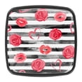 thumbnail image 1 of 4 Pcs Square Cabinet Handle Cupboard Knob Drawer Pulls Handle Rose Stripes Drawer Knobs with Screws Furniture Decoration, 1 of 7