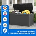 thumbnail image 3 of Dextrus 100 Gallon Large Resin Deck Box , Black Water Resistant Outdoor Storage Container, Lockable Organizer for Patio Cushions, Garden Tools, Pool Supplies & Indoor Outdoor Essentials, 3 of 9