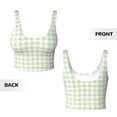 thumbnail image 6 of Uemuo Green Checkboard Pattern Women's Sports Bra - High Impact Support, Breathable, and Comfortable Athletic Bra for Running, Yoga, and Workouts, 6 of 9