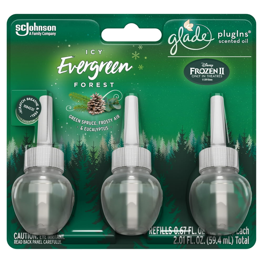 Glade PlugIns Refill 3 CT, Icy Evergreen Forest, 2.01 FL. OZ., Scented