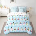 thumbnail image 2 of Feelyou Funny Winter Snowman Bedding Comforter Set 7 Pieces for Kids, Christmas Snowflake Full Bedding Set, Happy New Year Reversible Fitted Sheet Flat Sheet, Luxury Bedroom Decor, 2 of 7