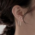 thumbnail image 2 of Pendiente de borla larga minimalista 2021, cadena Simple de plata, pendientes llamativos para mujer, colgante cuadrado de Corea, línea de oreja, regalo de joyería Gao Jinjia LED, 2 of 2