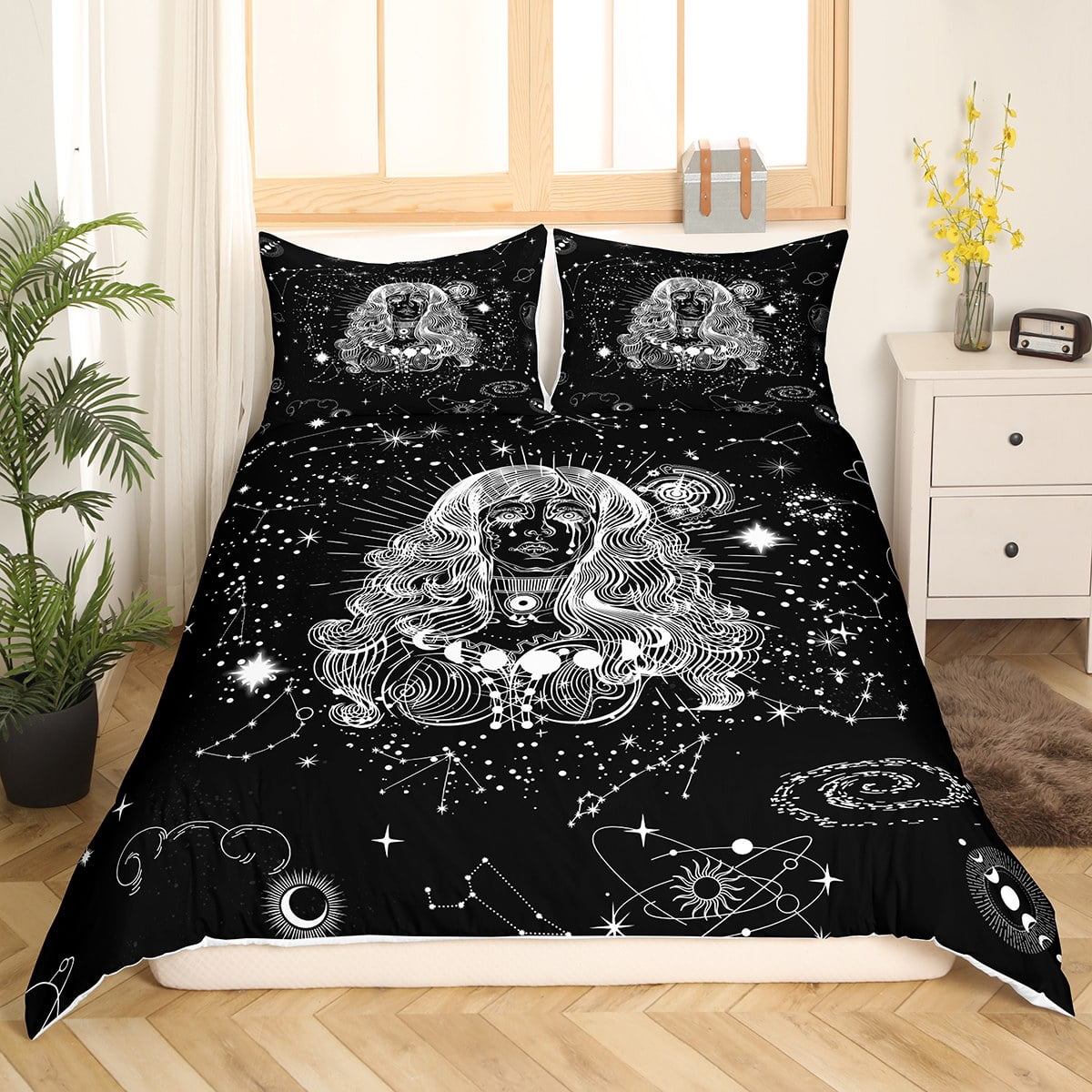 YST Aquarius Bedding Sets Twin Psychedelic Galaxy Comforter Cover