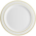 Walmart 100-Piece Gold Rim Plastic Party Plates, 10.25 Inch, Disposable ...