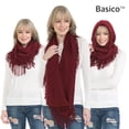 thumbnail image 4 of Basico Women Winter Warm Knit Infinity Fringe Scarf Tassels Soft Shawl, 4 of 7