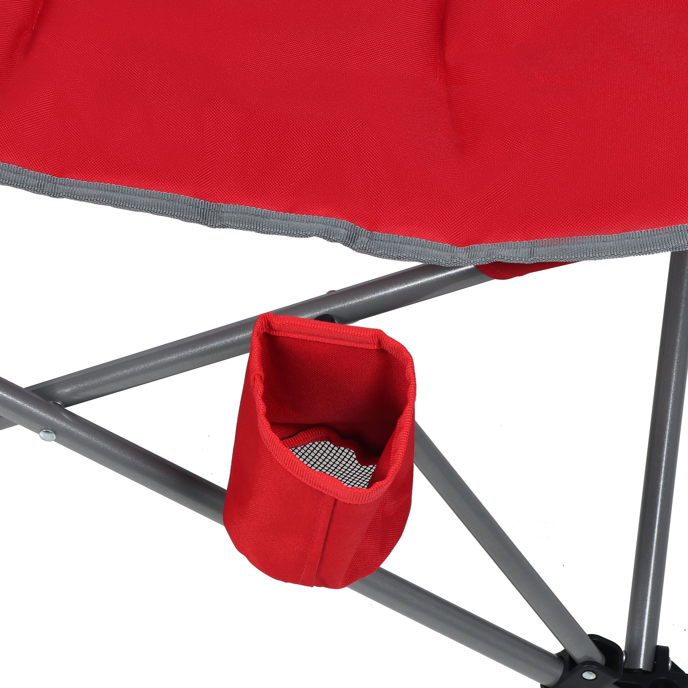 Ozark Trail Heated Butterfly-Style Camping Chair with Cup Holder, Red