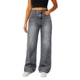 thumbnail image 3 of Yungyresw Women Wide Leg Jeans Y2K Loose Fit Wide Leg High Waisted Baggy Denim Pants Outdoor Fashion Casual Streetwear Gray M, 3 of 5