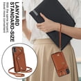 thumbnail image 3 of Allytechgroup Wallet Case for Apple iPhone XS Max, RFID Blocking Crossbody Shoulder Strap Hand Wrist Cards Holder Ring Stand Bumper Drop Protection Phone Case for Girls Women, Brown, 3 of 9