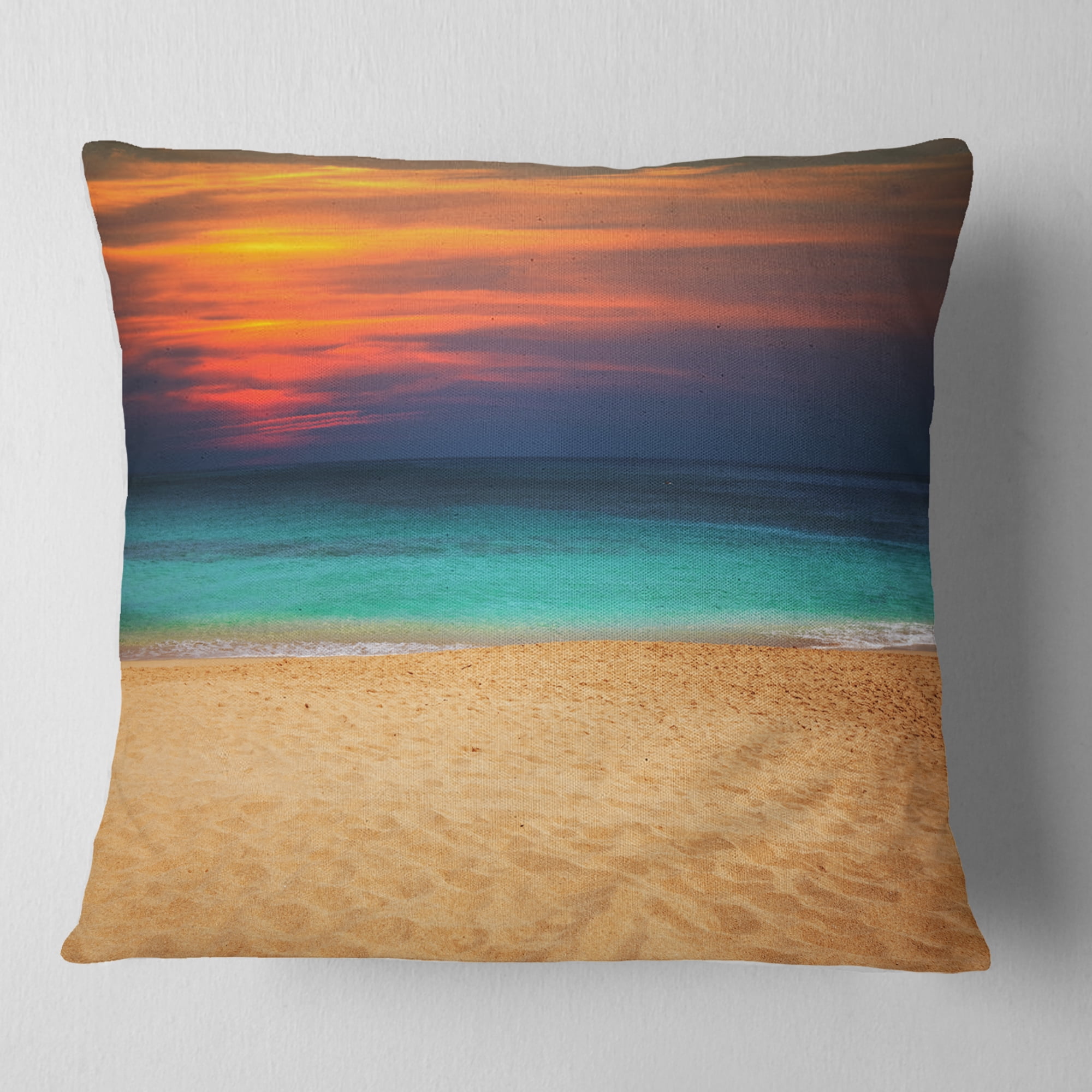 Designart 16" x 16" Multi-color Polyester Throw Pillow