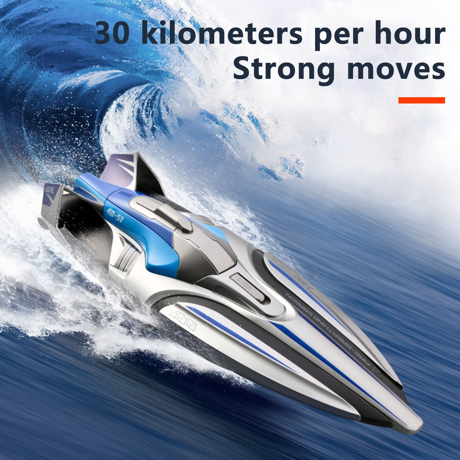 S1 RC Speed Boat 2.4G Wireless Electric Long Endurance High Speed RC Water Vehicle Model Summer Outdoor Water Play Toy for Pool Lake Beach Fun