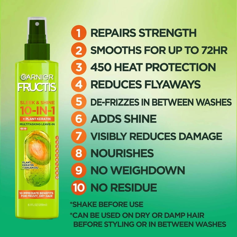 Garnier Fructis Sleek and Shine 10-in-1 Hair Spray, 8.1 fl oz photo 3